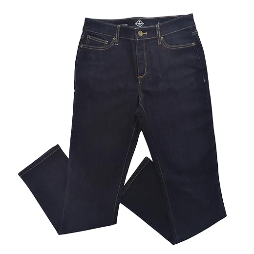 St. John's Bay Women's Mid Rise Straight Leg Jean (Rinse) (16)