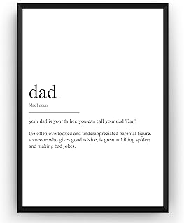 Magic Posters Dad Definition Print - Father Poster Parent Gift Wall Art Quote Typography Best Presents Home Decor - Frame Not Included