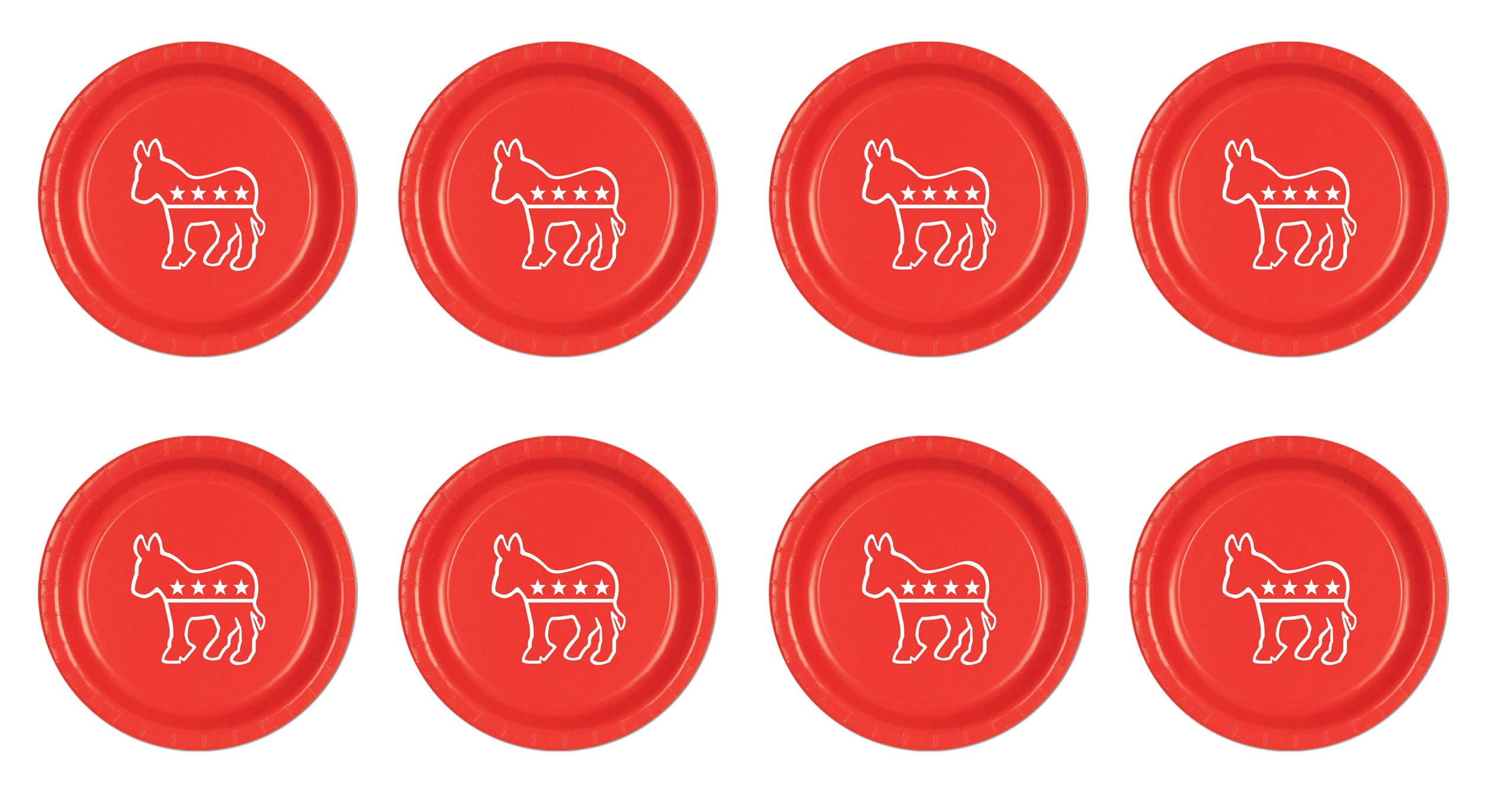 Democratic Plates (red) (8/Pkg)