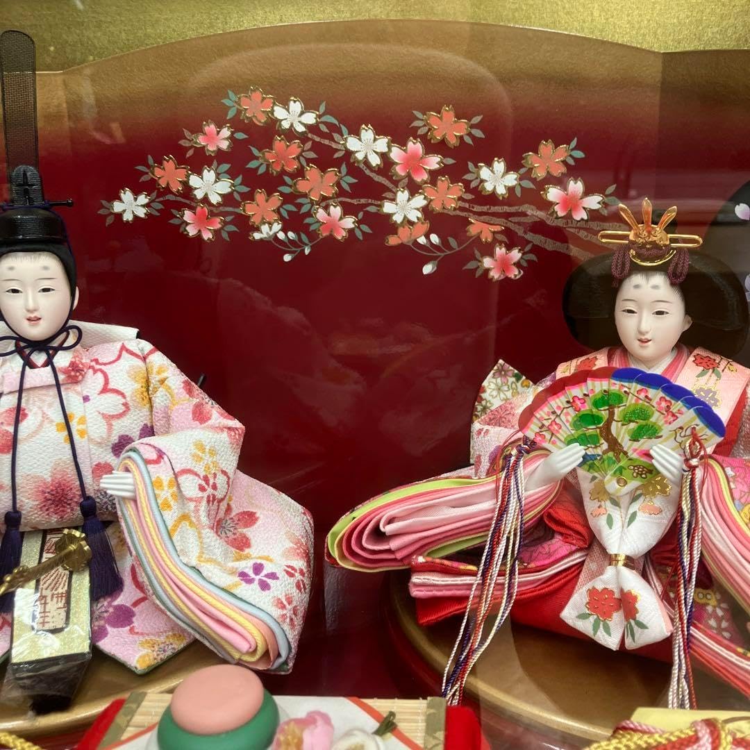 東京久月 雛人形 立親王アクリルケース飾り・間口約42×奥行約28×高