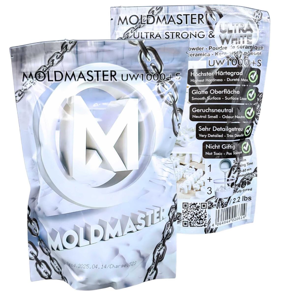 MoldMaster-S Gießpulver weiß Reliefgießpulver 10kg für Detailgetreue Reliefs, Kunst- und Bastelprojekte, Schnelltrocknend, Ungiftig, höhere Stabilität