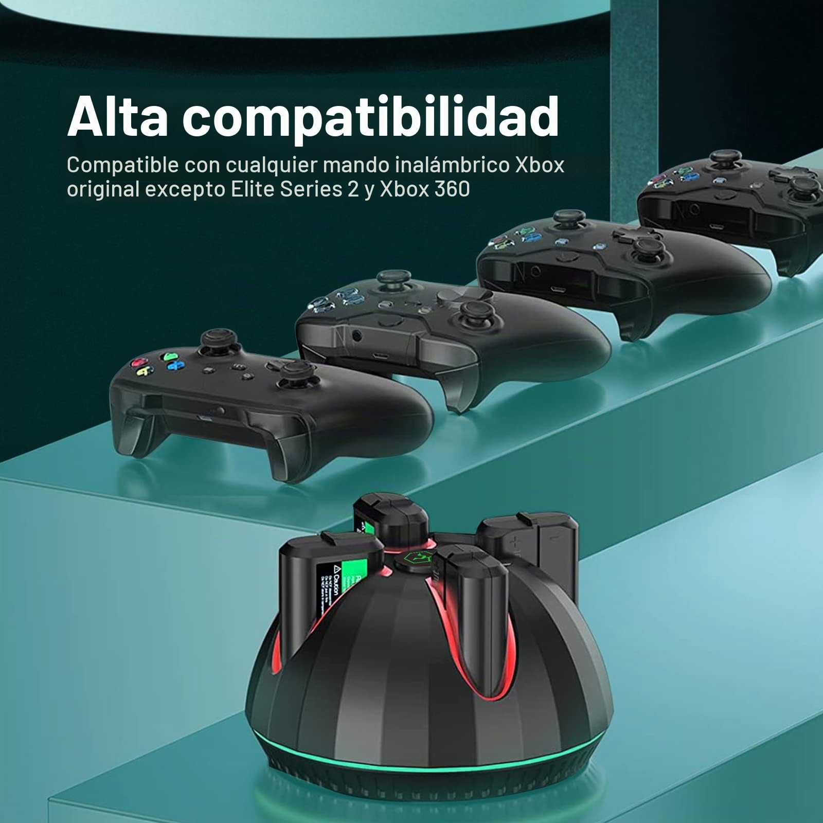 Bateria Mando para Xbox Series S, 4x1300mAh Batería Recargable & Cargador Mando para Xbox One, Recargable Battery Pack Accesorios para Xbox Series X|S/Xbox One X|S