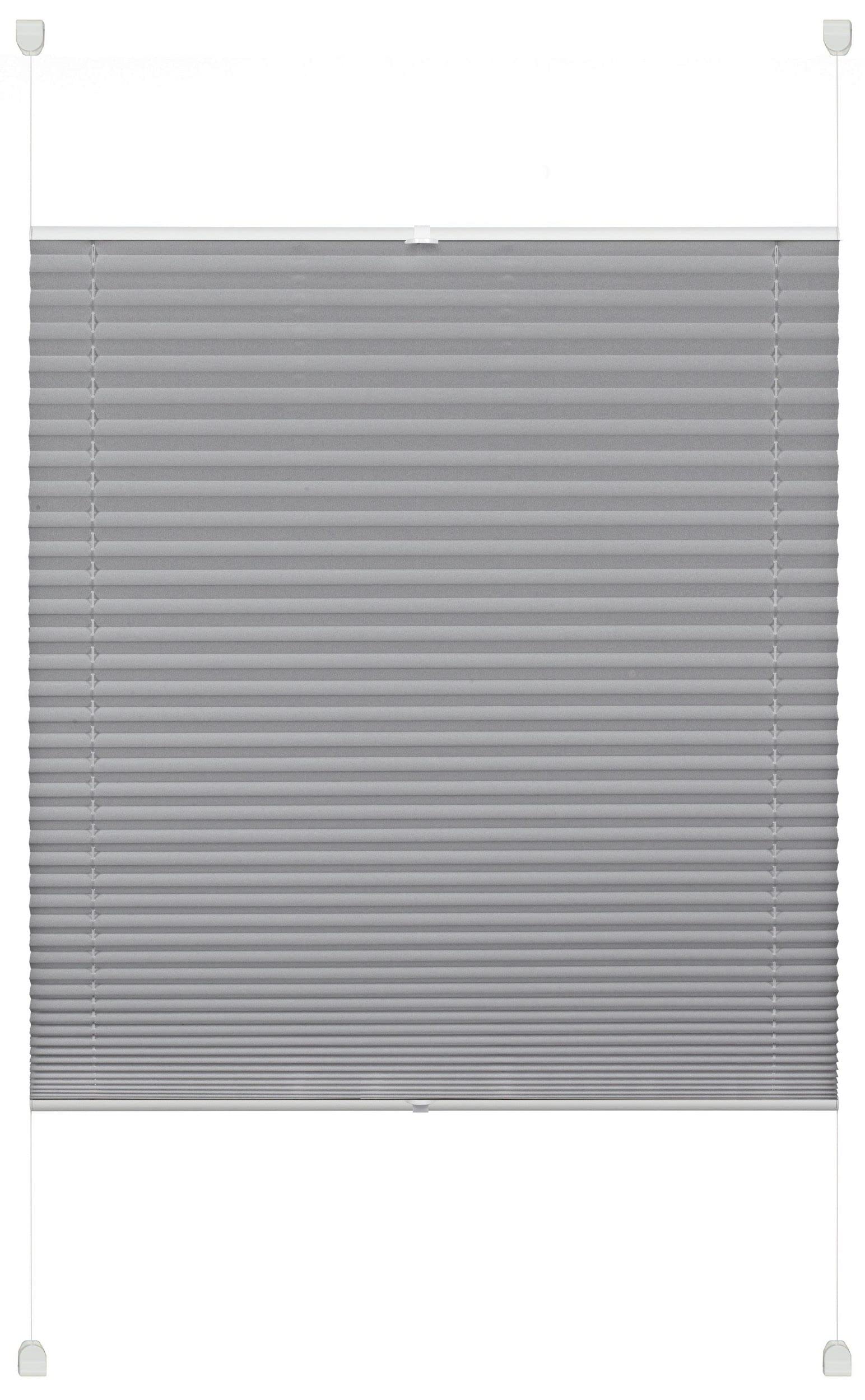 EASYFIX Plissee Pia zum Klemmen, Grau, 90 x 130 cm, ohne Bohren, blickdichter Sichtschutz für Fenster und Türen