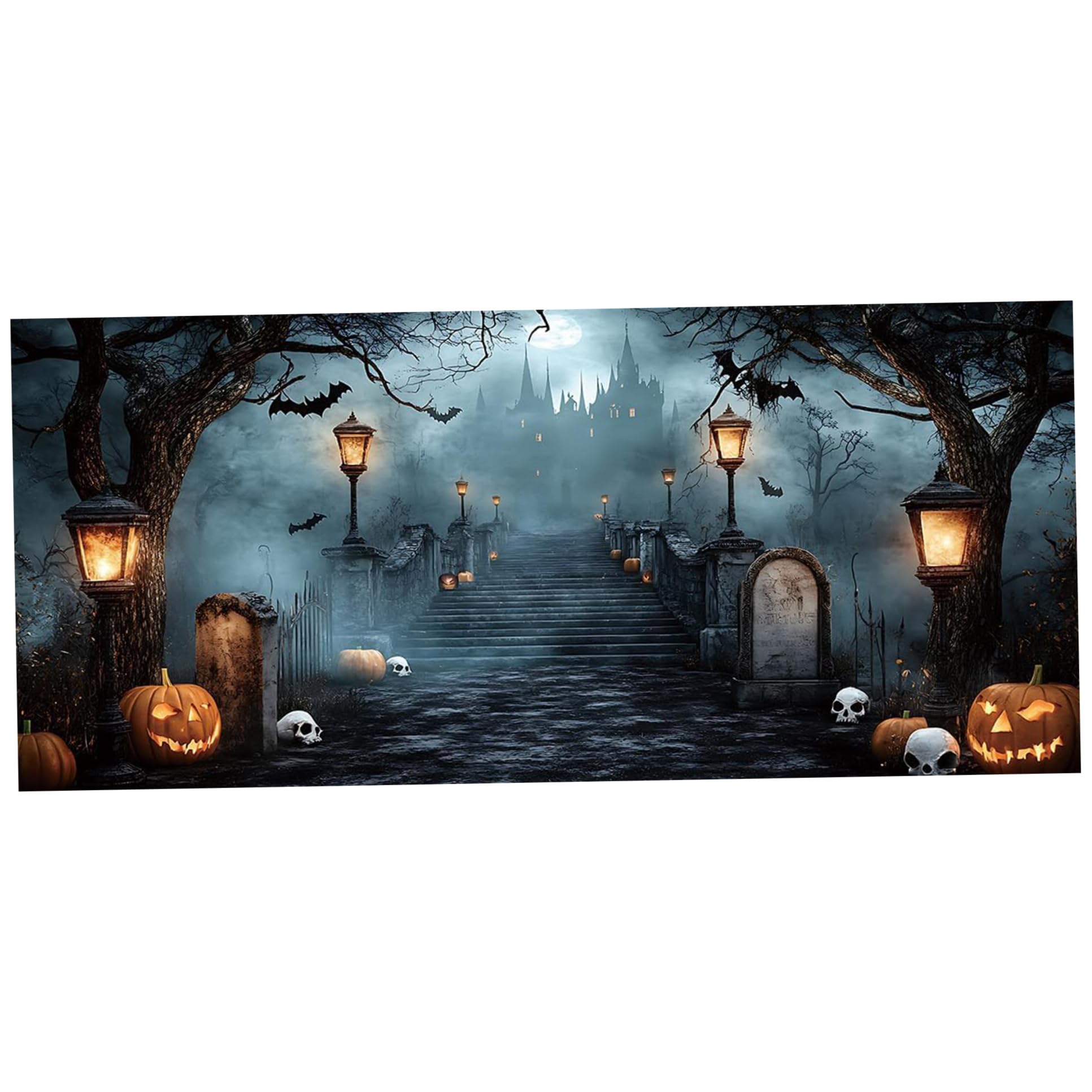 Bannière de porte de garage d'Halloween pour fête en plein air