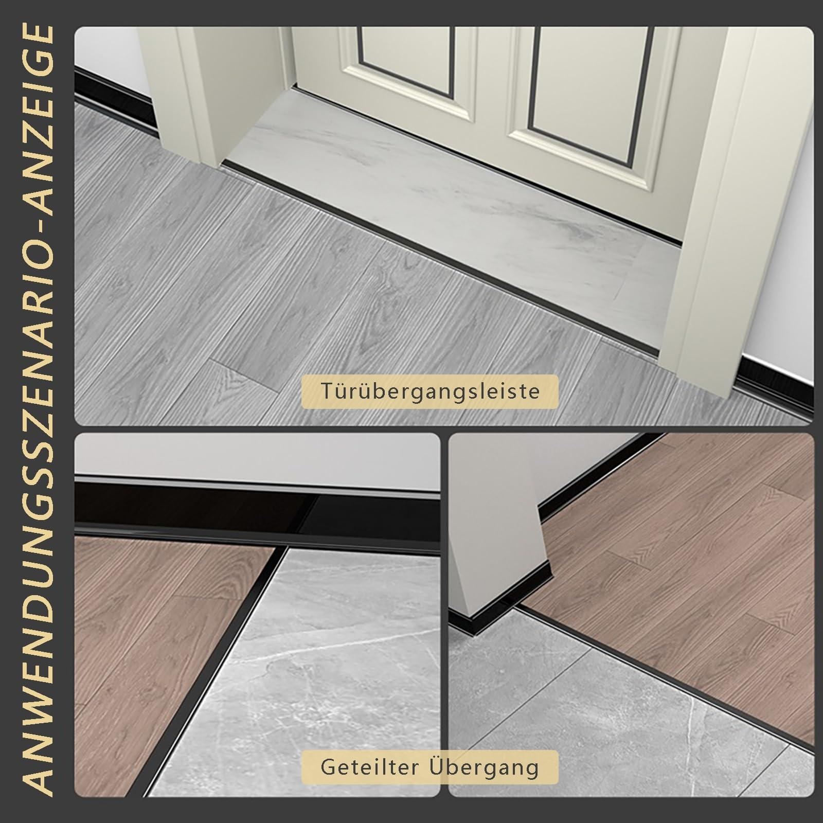 Abdeckleiste 90cm* 3 Stück Aluschiene T-Formleisten Übergangsschienen Für Harmonischen Bodenanschluss - Ideal Für Wohnzimmer, Küche & Eingangsbereich(Champagne,12mm)