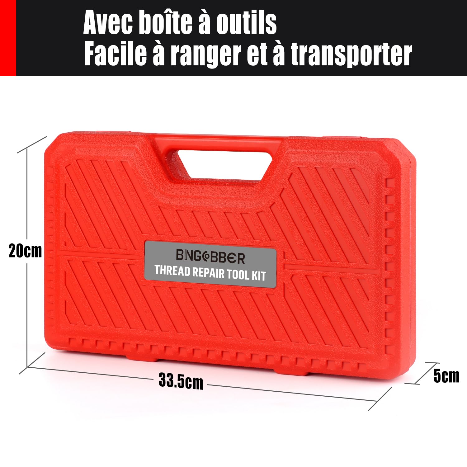 131 Pièces Kit de réparation de Filetage, tarauds et forets | Kit Filet Insertion de Fil Métrique M5, M6, M8, M10, M12 tarauds et forets Outils de Filetage