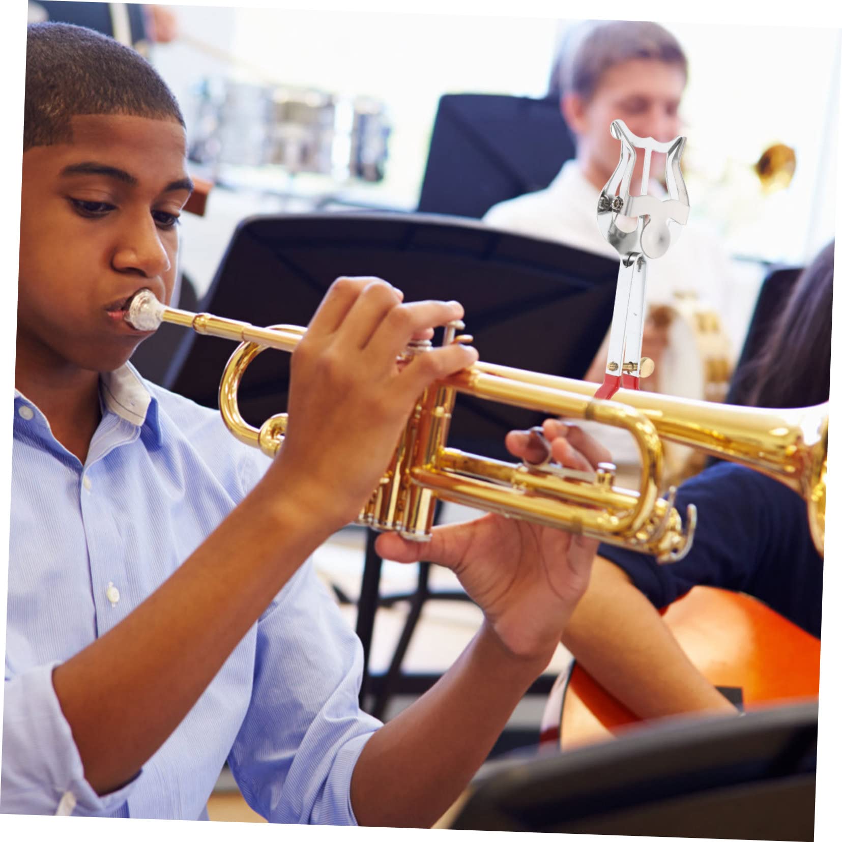 VICASKY 5stücke Musiknotenklammer Für Trompete Stabiler Notenhalter Aus Vernickeltem Für Musikschüler Und Instrumentalisten Sicherer Halt Für Notenblätter