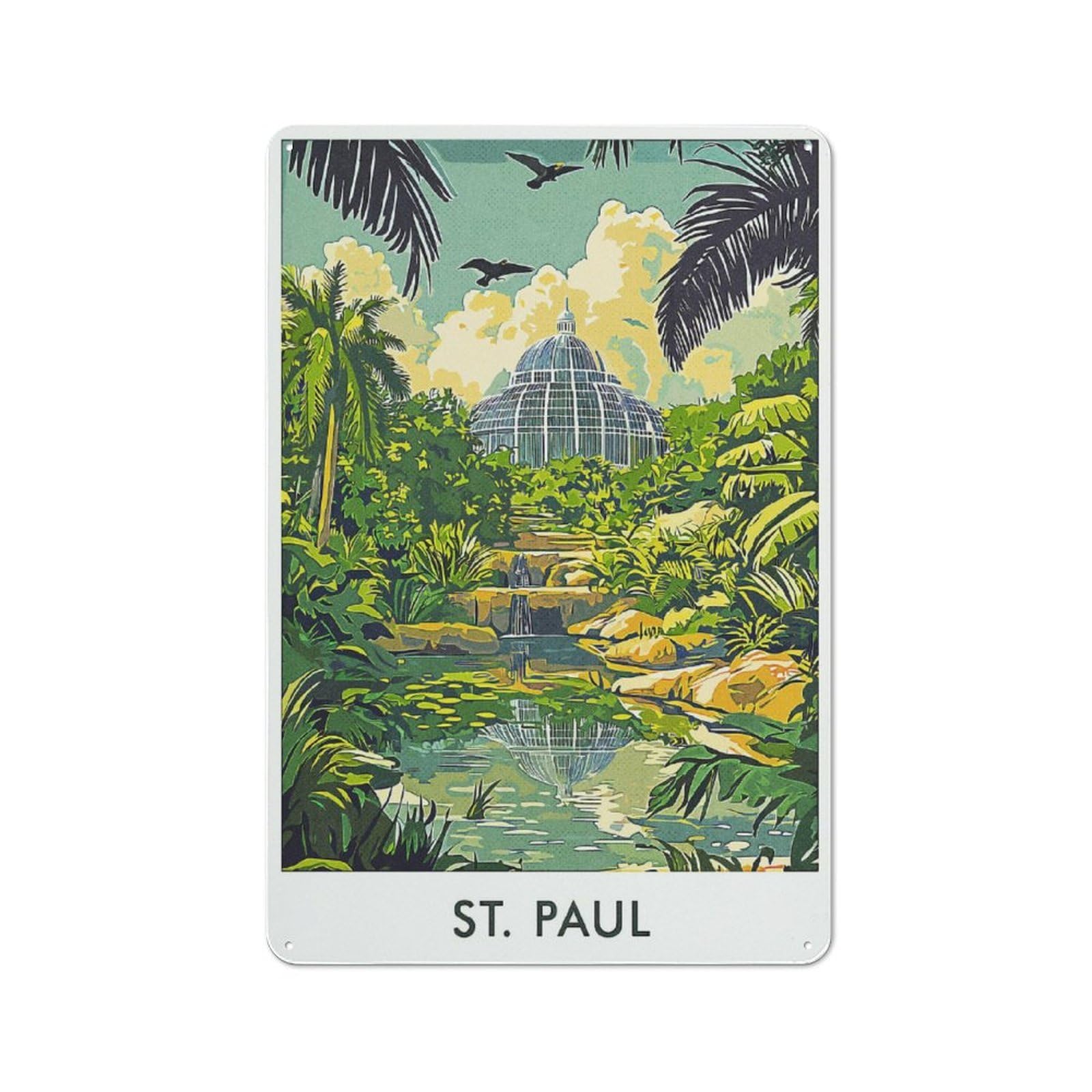 Cosy St. Paul Botanical Garden Metal Plaque 30x20cm, Kitchen Wall Decor for Kitchen, Cafe, Pantry Or Dining Room
