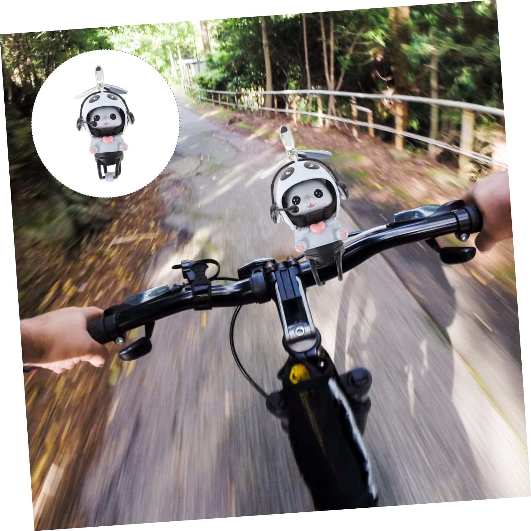 Abaodam Motorradhelm Krone 3st Puppenschmuck Autoschmuck Katze-armaturenbrett-Dekorationen Katze Mit Helm Fahrradklingel Für Armaturenbrett Dekorationen -zubehör Kind Harz Weiß Katzenecke Ente
