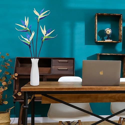 Miniatura 7 de Hanaive 12 plantas artificiales de ave del paraíso de 24 pulgadas, flores tropicales hawaianas de goma Strelitzia, ramo de flores sintéticas para el