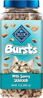 Blue Buffalo Bursts Crunchy Cat Treats, Seafood 12-oz tub