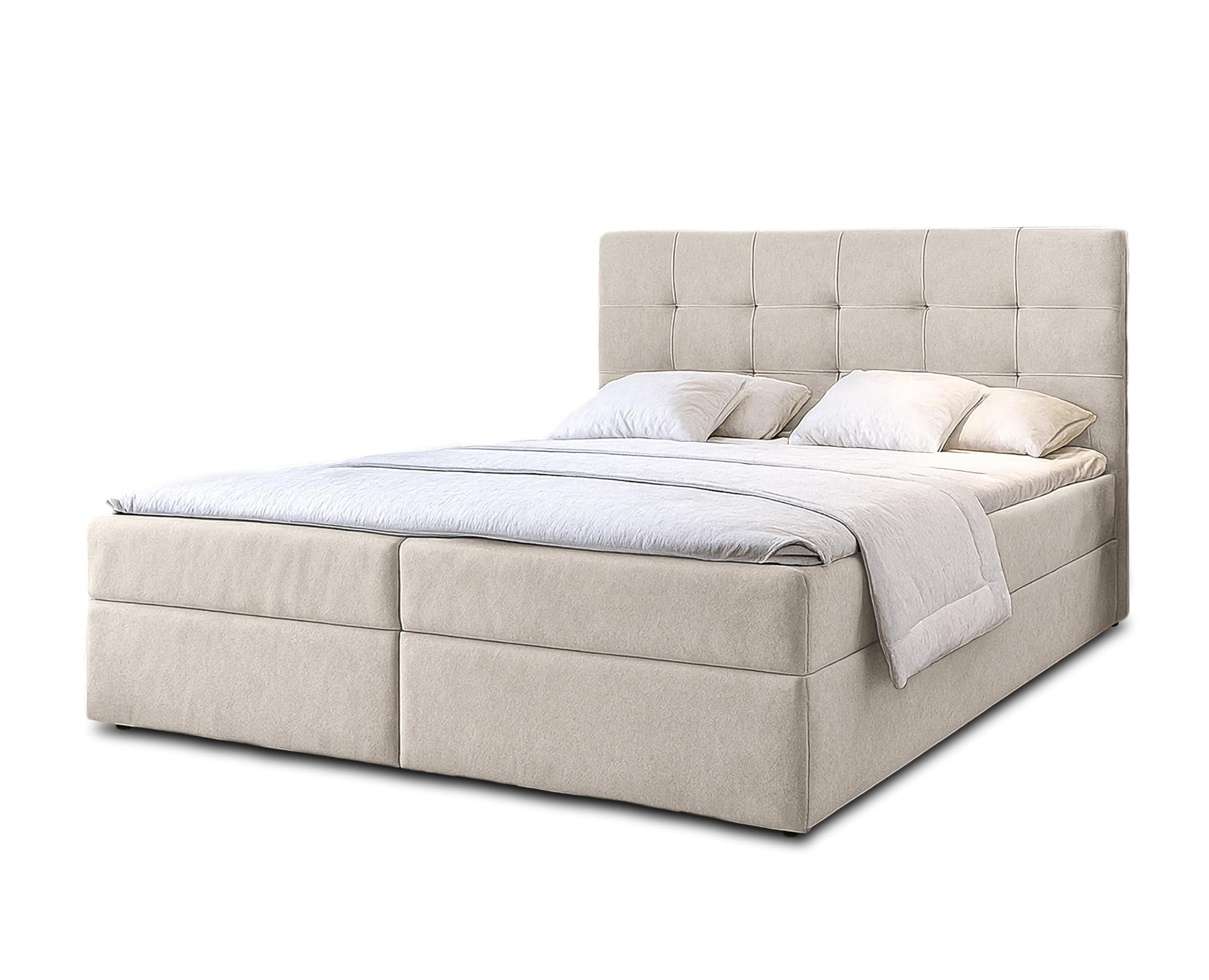 Stauraum Boxspringbett 180x200 cm Geceteni Doppel Bett Beige