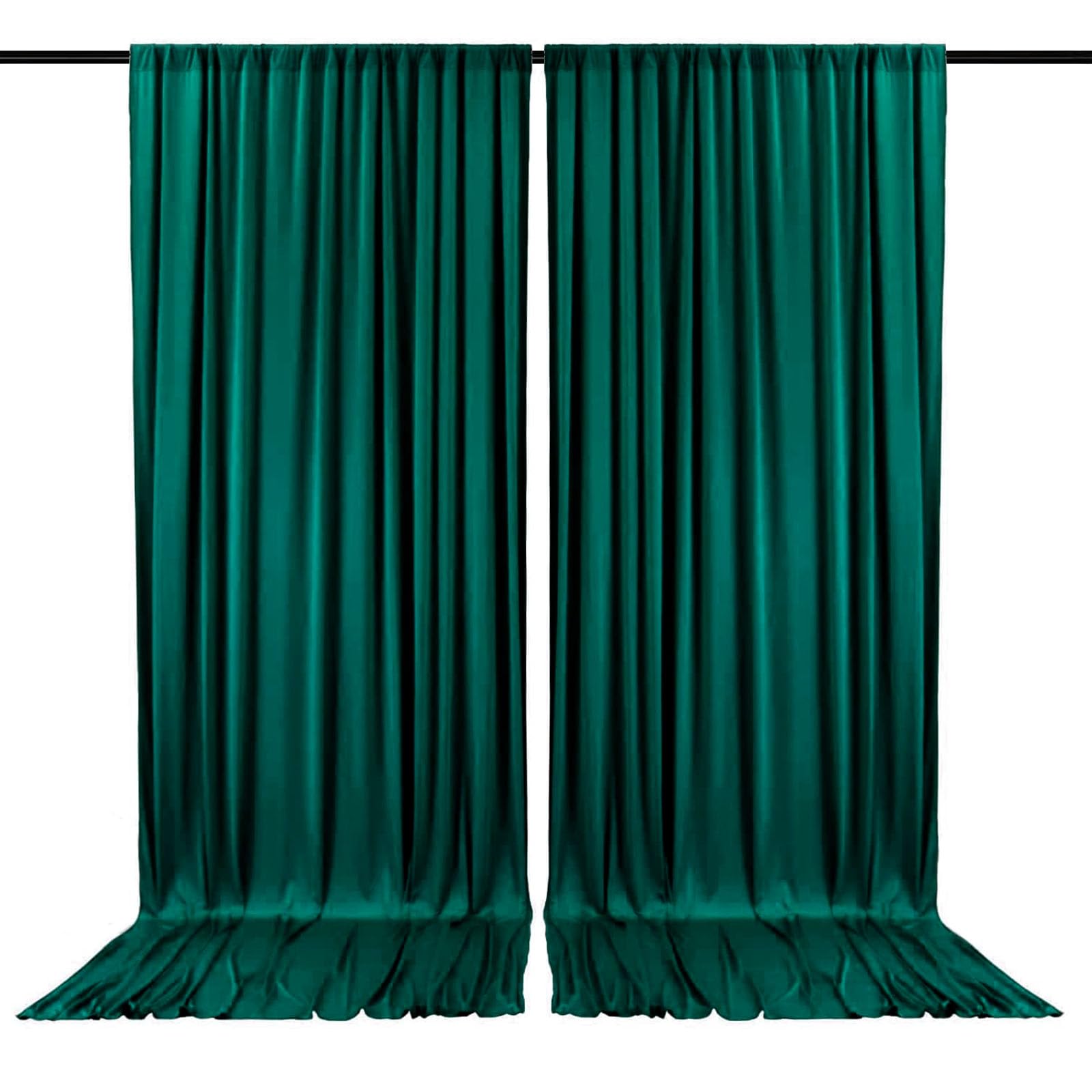 2 Panels Lake Green Backdrop Curtain, 10 x 10 Feet Background Curtains for Parties, Weddings, Baby Showers, Bachelorette Halloween, Christmas Birthday