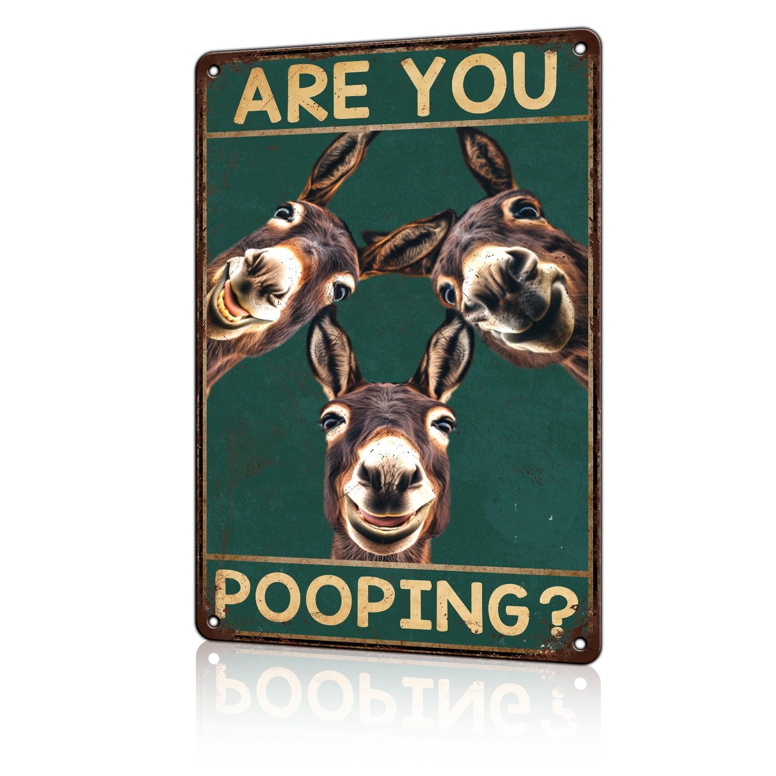 Anceky Funny Vintage Metal Signs Are You Pooping Donkey Tin Sign for Home Kitchen Retro Decor Yard Garden Outdoor 12×16 Inch