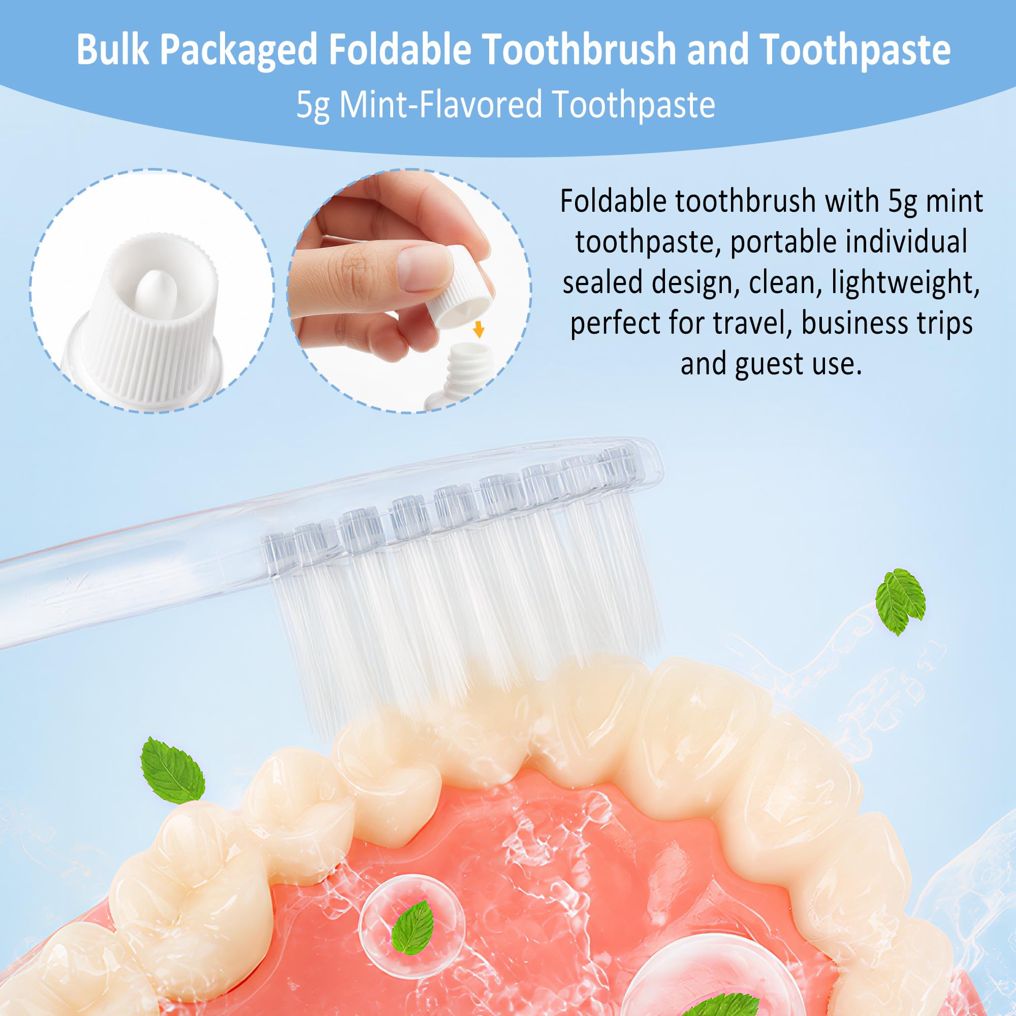 Spazzolino da viaggio e dentifricio, confezionati singolarmente, spazzolino pieghevole e dentifricio, pieghevole per una facile conservazione, disponibile in grigio e rosa, ideale per viaggi