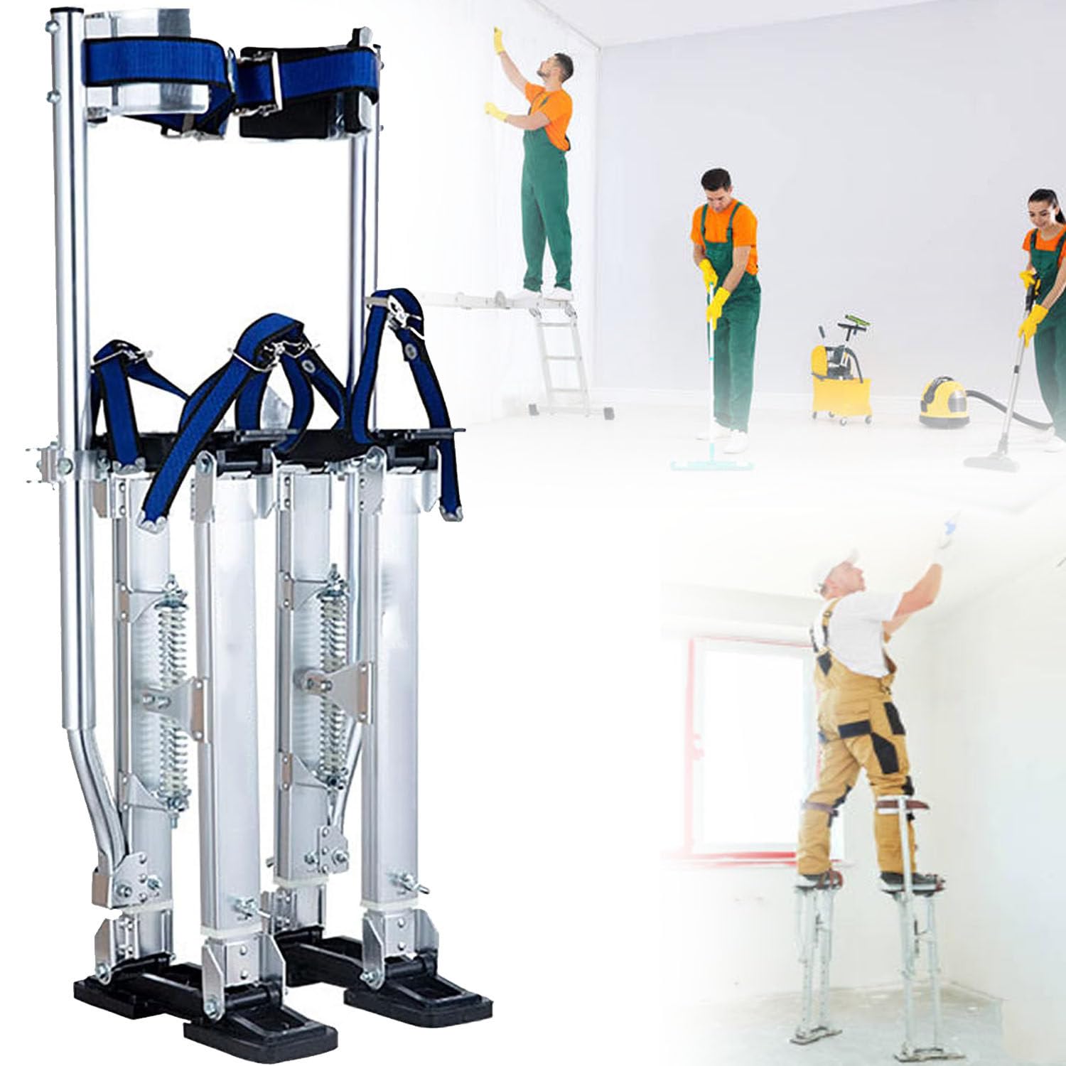 Szczudła do płyt gipsowo-kartonowych, 18''-30'' regulowane aluminiowe szczudła narzędziowe z ochronnymi nakolannikami, antypoślizgowe szczudła robocze do płyt gipsowo-kartonowych, chodzenia, taśmow