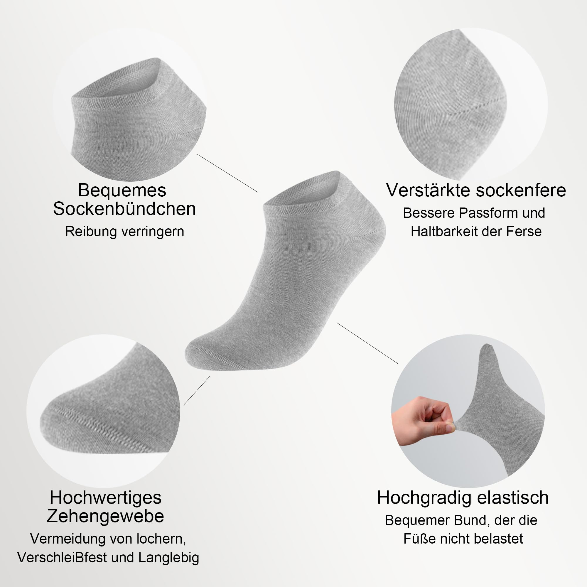 Lakpoau Chaussettes Basses Homme Femme lot de 12 Paires Socquette Sport Coton Socquettes Respirant Courtes Chaussette Femme Coton Courtes Bassese - 4
