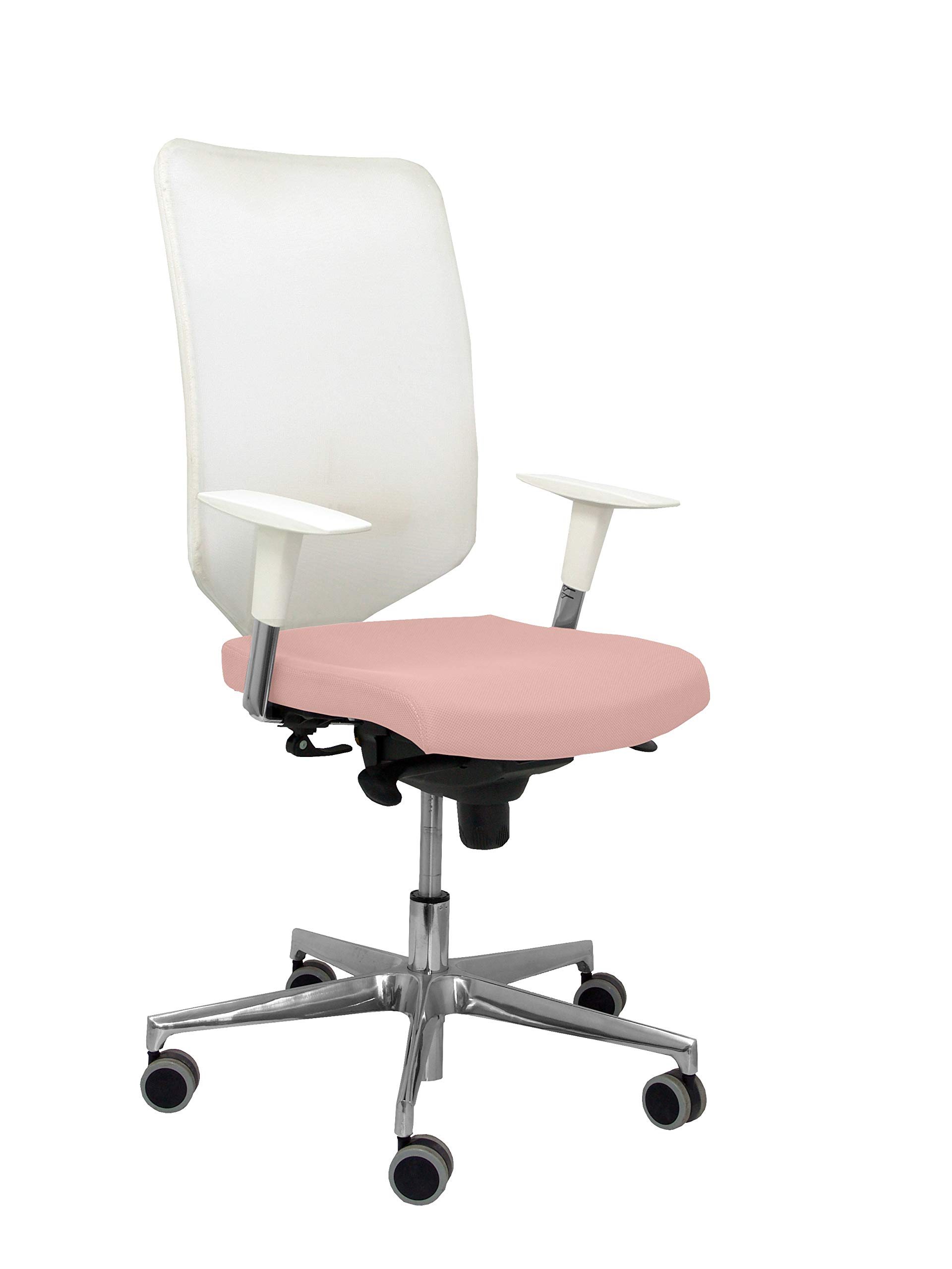 Silla OSSA Blanca para escritorios juveniles y oficinas en rosa pálido
