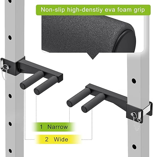 Miniatura 3 de Accesorio de barra de inmersión para estante de potencia de 3 x 3 pulgadas, asas de agarre ancho y estrecho, capacidad de 500 libras, accesorio para