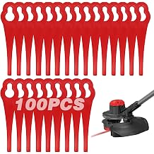 100 Pcs Plastic Grass Trimmer Blades, Cordless Strimmer Blades 85 mm Lawn Mower Cutting Blades Garden Mower Replacement Blades for Einhell Grass Strimmer-Red