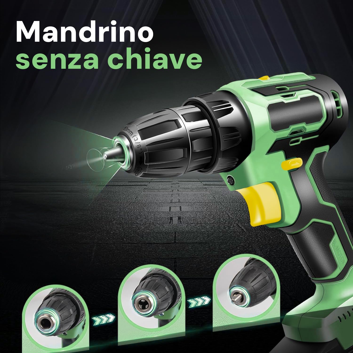 Avilia Set Trapano Avvitatore a Percussione 20V con 13 Accessori - 2 Velocità, Batteria 2Ah, Mirino LED - Ideale per Fai Da Te e Lavori Professionali
