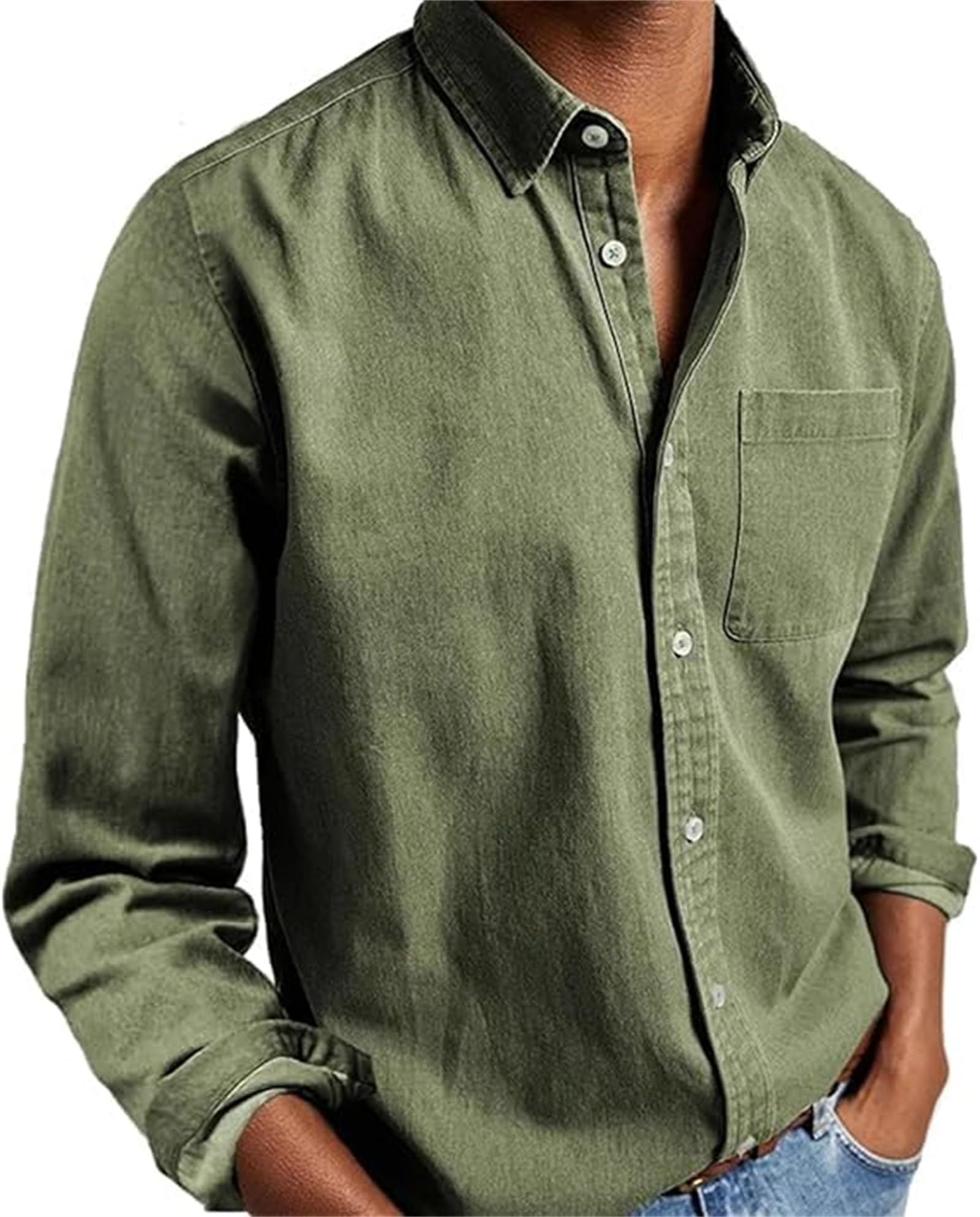 Camisas Ffmani para hombre, con botones, ropa de moda, camisas casuales elegantes para hombre, camisas con bolsillo en el pecho