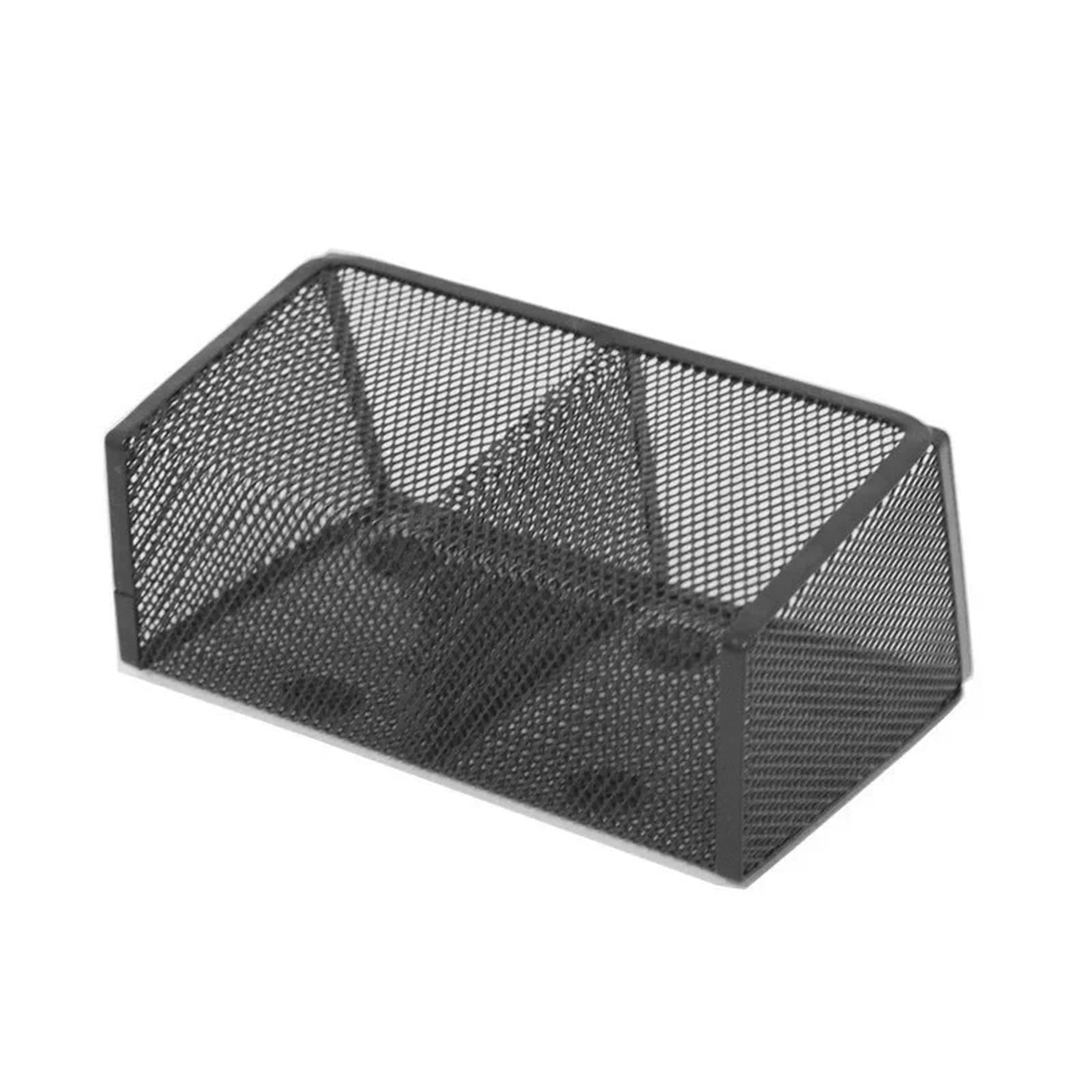 Portapenne Da Scrivania Metal Magnetic Pen Holder, Double Grid Trapezoidal Large Capacity Wall Mounted Pen Holder