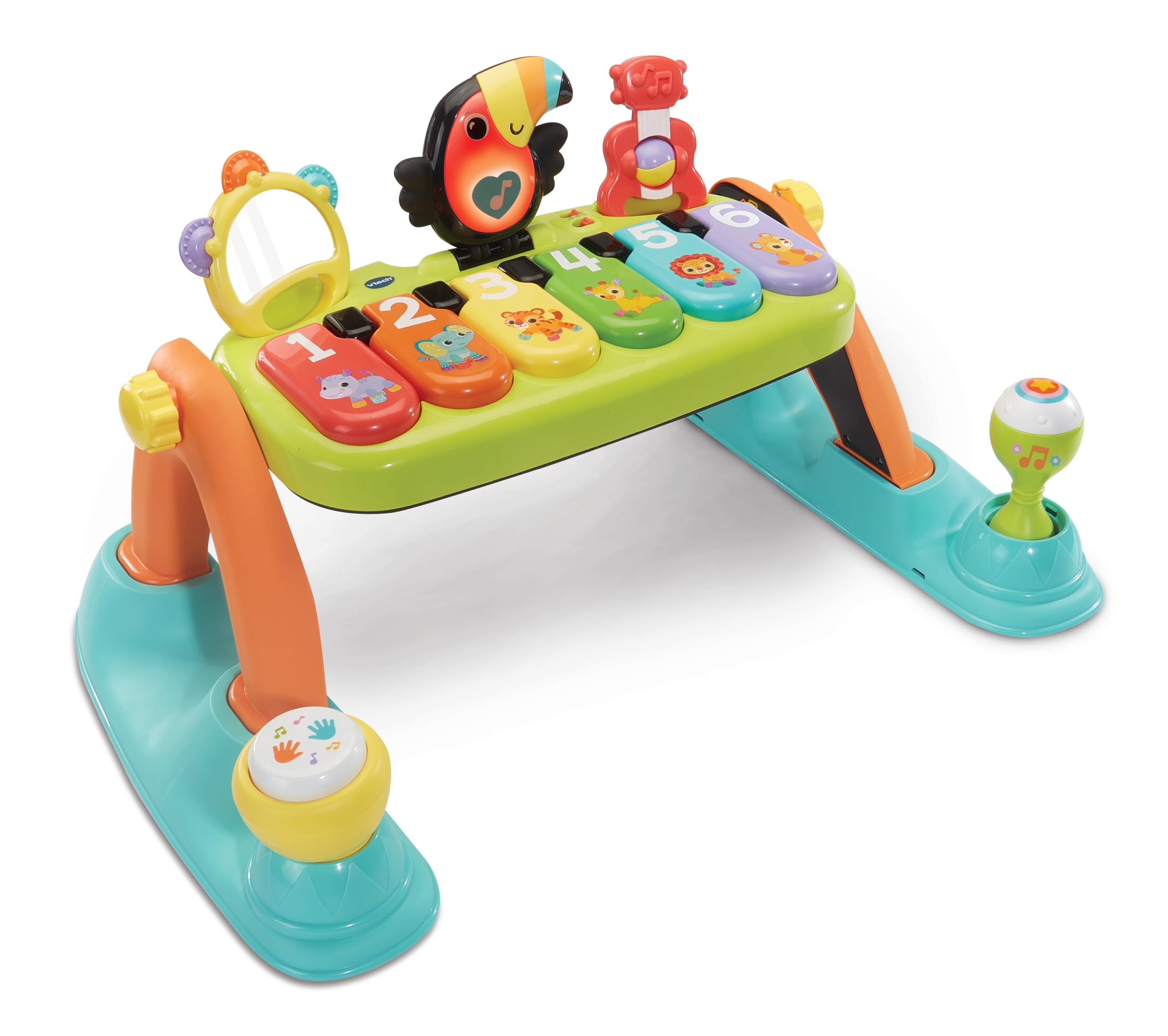 VTech Tukan Tunes do zabawy dla niemowląt 5 w 1, sensoryczny, pokój zabaw, jasny pokój zabaw, eksploracja muzyki, odpowiedni dla dzieci w wieku 0, 3, 6, 9 miesięcy, wersja angielska