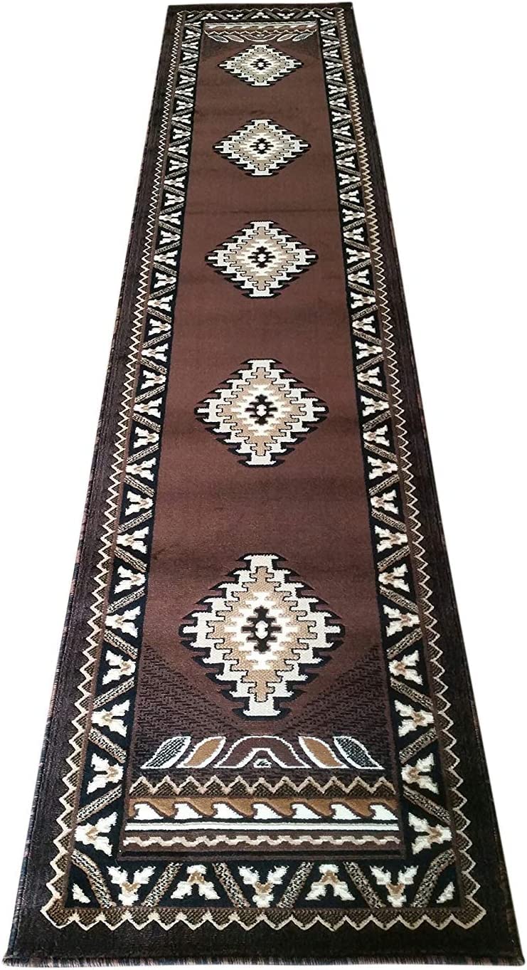YHSF South Western Area Rug for Living Room, Bedroom, Kitchen & More - Easy Clean & Durable Native American Tribal Rug, Stain-Proof, Non-Slip Runner