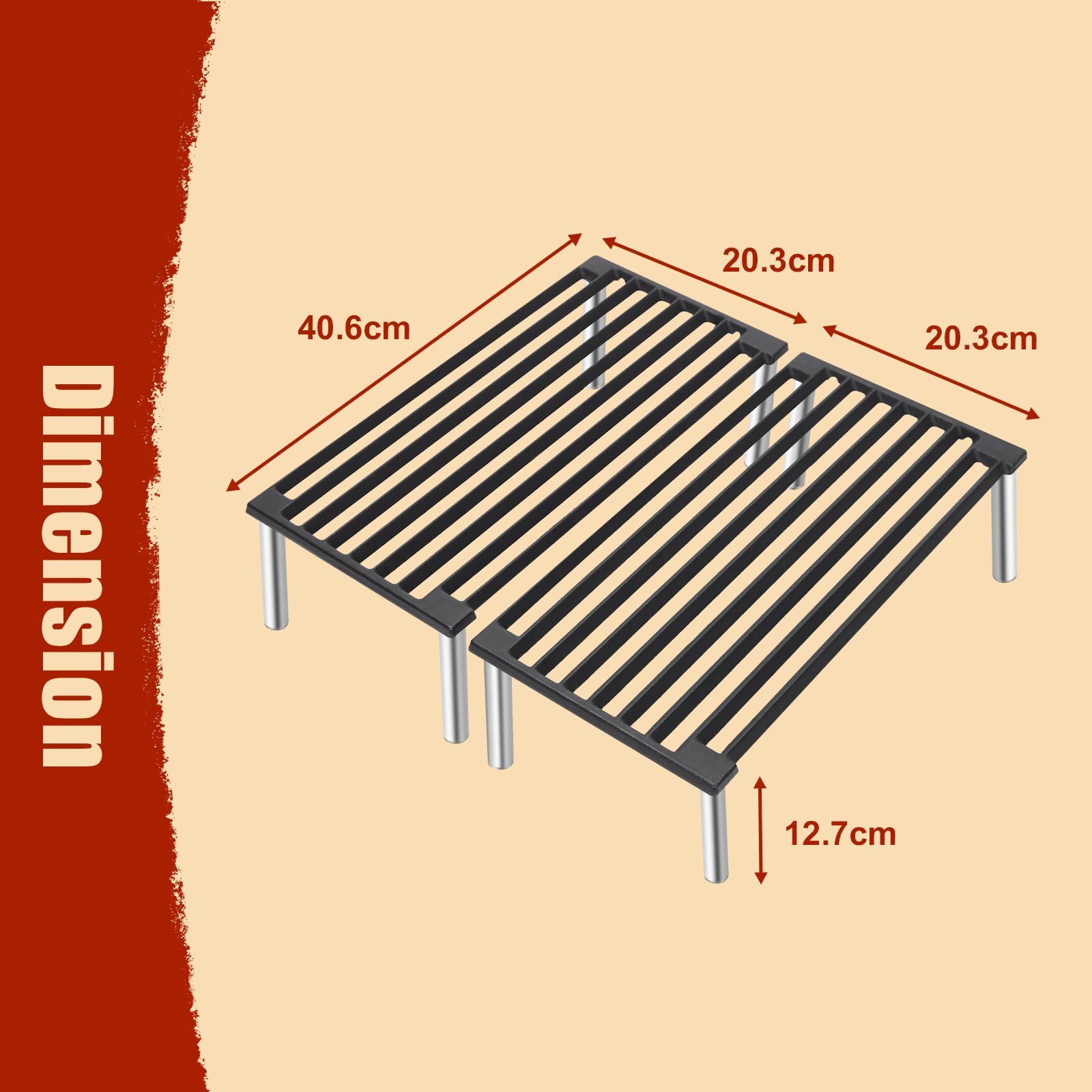 Denmay 40,6 x 40,6 cm, griglia a carbonella, pieghevole da tavolo, con borsa per il trasporto e maniglia, griglia per barbecue all'aperto per feste in giardino, picnic, terrazza