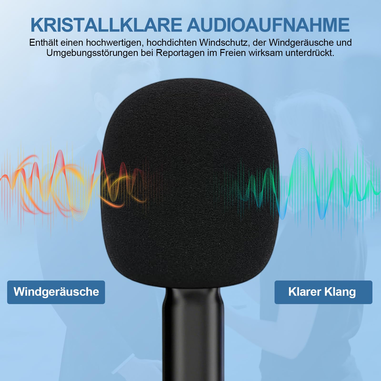 Adaptateur de microphone à main pour DJI Mic Mini - Avec protection anti-pop - Poignée pour interview sans fil - Microphone Lavalier pour Osmo Pocket 3/Hollyland Lark M1/Synco Boya