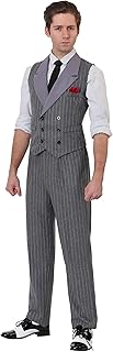 Men's Ruthless Gangster Costume Adult 1920s Mobster Costume Large
