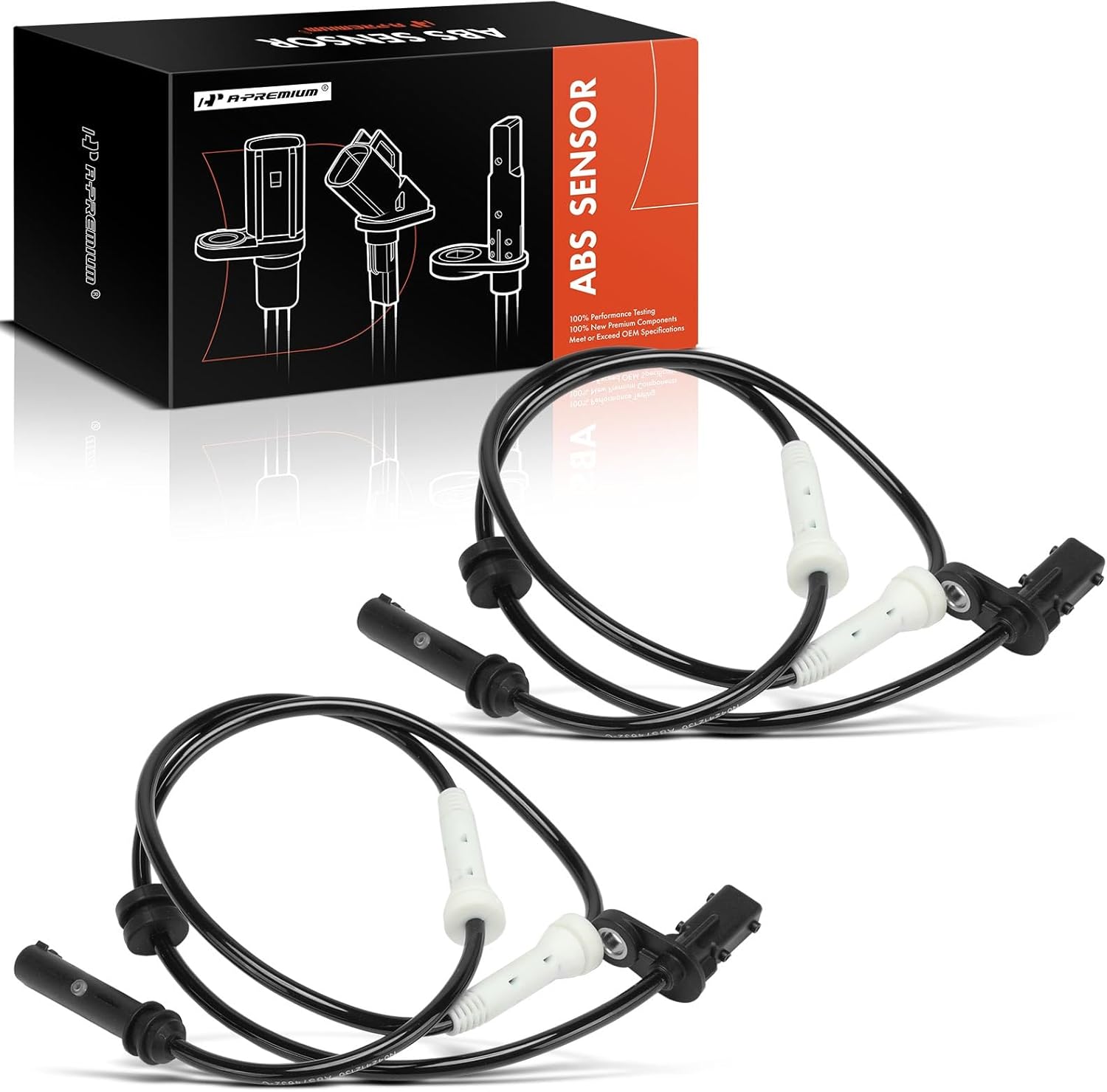 A-Premium ABS Wheel Speed Sensor Compatible with BMW Models - 530e 2020, 530i 540i 740i 2018-2020, 750i 2018-2019, 840i 840i Gran Coupe 2020 - Front Driver and Passenger Side, 2-PC Set