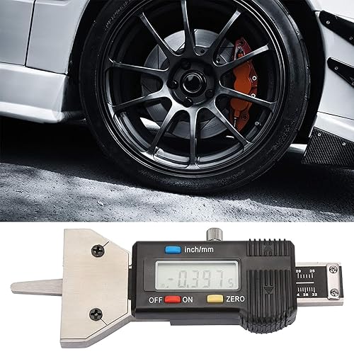 Miniatura 5 de Garosa Medidor digital de profundidad de banda de rodadura de neumáticos de 0 a 0.98 pulgadas, LCD, herramienta de medición de profundidad de banda