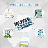 Vista 4 de HX711 Módulo de célula de carga digital, sensor de peso módulo A/D con pantalla Báscula de pesaje de 24 bits Smart Arduino Célula de carga Pantalla