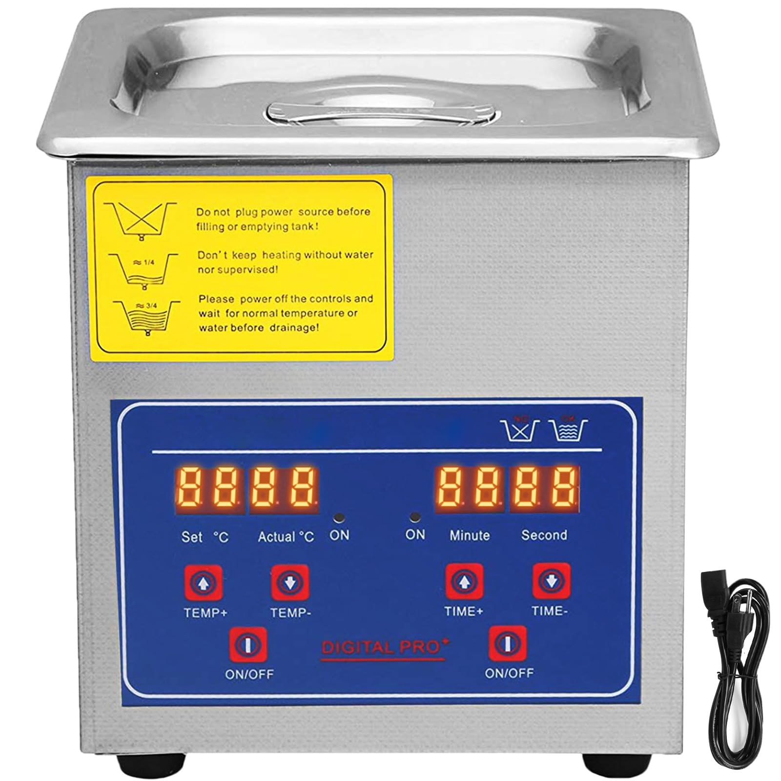 Limpiador Ultrasónico 1.3L, 60W Limpiador Ultrasónico Profesional de Acero Inoxidable, Máquina de Limpieza Ultrasónica Potente Frecuencia de 40 kHz con Pantalla LED para Joyas, Reloj, Gafas