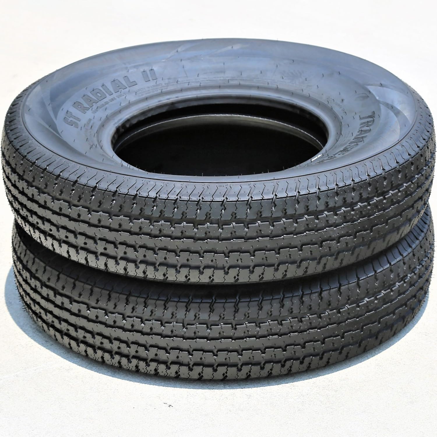 Set of 2 (TWO) Transeagle ST Radial II Premium Trailer Radial Tires-ST205/75R15 205/75/15 205/75-15 111/106L Load Range E LRE 10-Ply BSW Black Side Wall