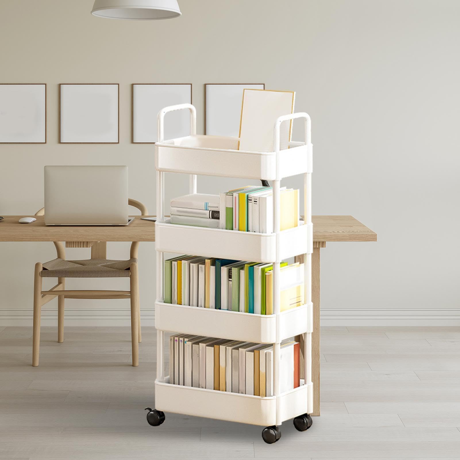 Generisch Carrello con ruote, 75 cm, multiuso, organizer con 3 ripiani