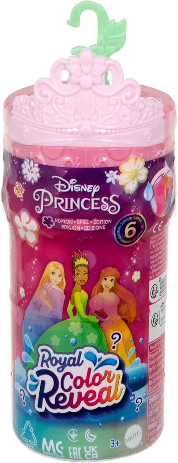 Mattel Disney Princess Royal Color Reveal Small Doll with 6 Surprises Including Scented Ring and 4 Accessories (Dolls May Vary) Garden Party Series HRN63