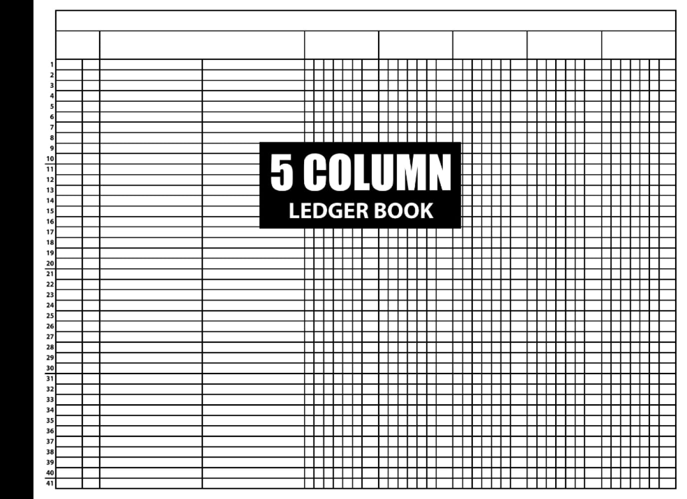 5 Column Ledger Book Columnar Pad 5 Columns Accounting
