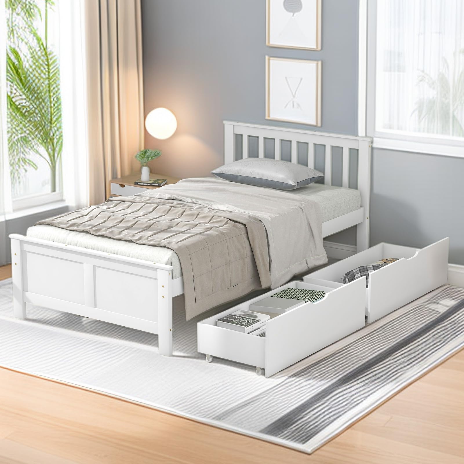 Telaio Letto Singolo Con Testiera Imbottita, Nero, 35.6 Cm Di