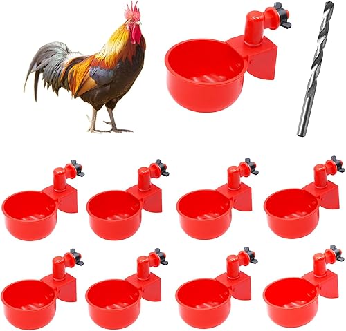 Paquete de 8 bebederos automáticos de pollos para aves de corral, comedero de agua de pollo, comedero de pollitos para pollos, pato, gansos, pavo y disponible en Yaxa Colombia