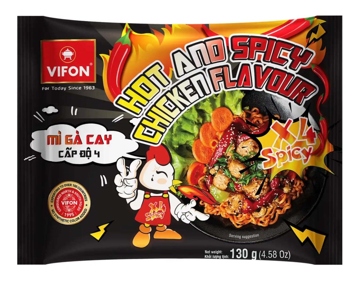 VIFON Hot & Spicy Instant Nudel Gericht 18x 130g - Nudelgericht sehr scharf