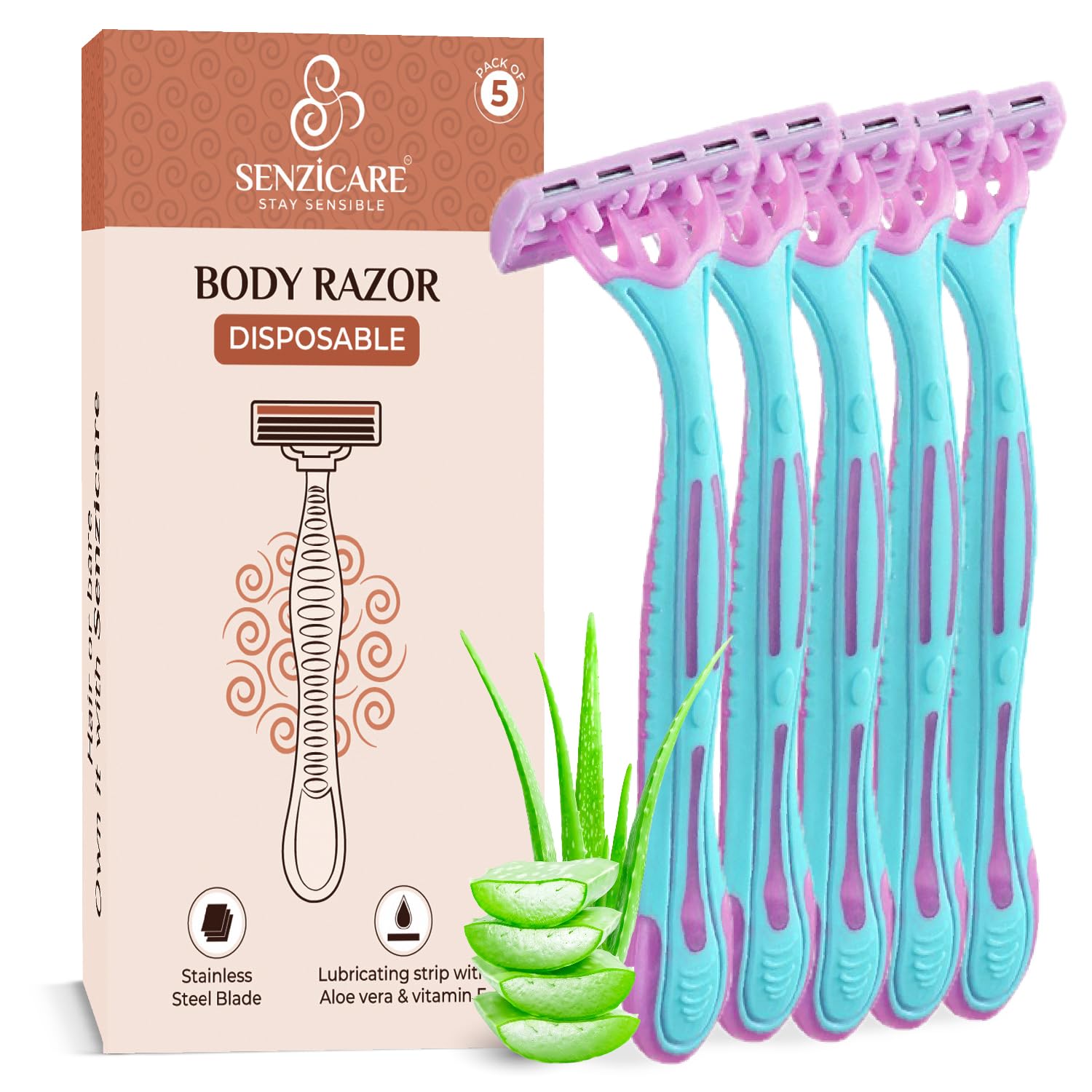 See full amazon price history chart for Senzicare Disposable Body Razors for Women - Pack of 5 | Aloe Vera & Vitamin E Moisture Strip For Smooth & Painless Hair Removal | Safe, Hygienic & Economical (Disposible body razor) Senzicare Disposable Body Razors for Women - Pack of 5 | Aloe Vera & Vitamin E Moisture Strip For Smooth & Painless Hair Removal | Safe, Hygienic & Economical (Disposible body razor) (B0D1N4W27J) Amazon Price History, Amazon Price Tracker