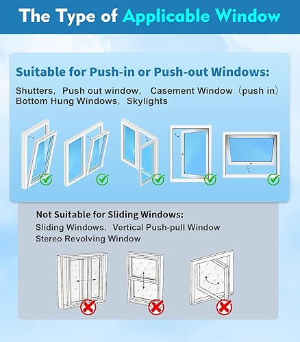 Miniatura 7 de IKSTAR Kit de sellado de ventana de CA portátil de 118.1 in para ventanas abatibles, manivelas y tragaluz - Kit de ventilación universal impermeable