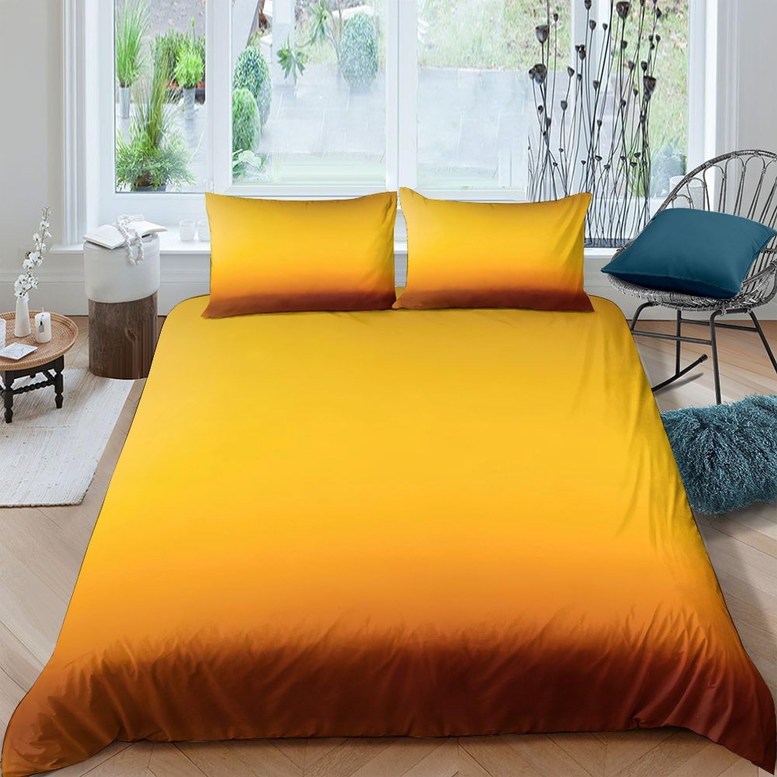 Ctjqhvkz Style-5 3D Printed Sunset Gradient Fitted Sheet Microfiber Soft Anti-Slip Ombre Mattress Cover For Bedroom Guestroom Decor Single（135X200cm）