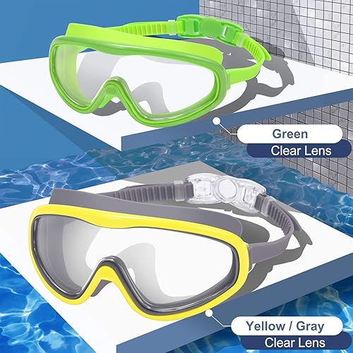 Miniatura 2 de Braylin Gafas de natación para adultos, paquete de 2 gafas de natación de visión amplia para hombres, mujeres, jóvenes, adolescentes, antivaho y más