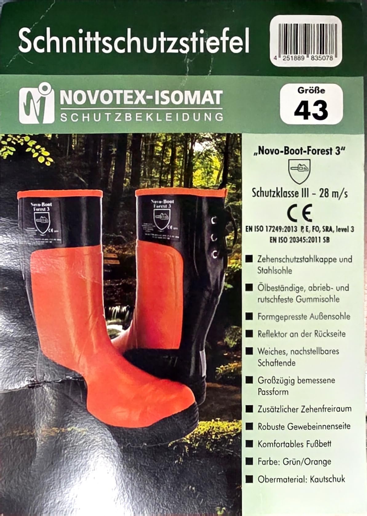 Schnittschutzstiefel Forststiefel Forstschuh Novo Boot Forest 2 Gr.46
