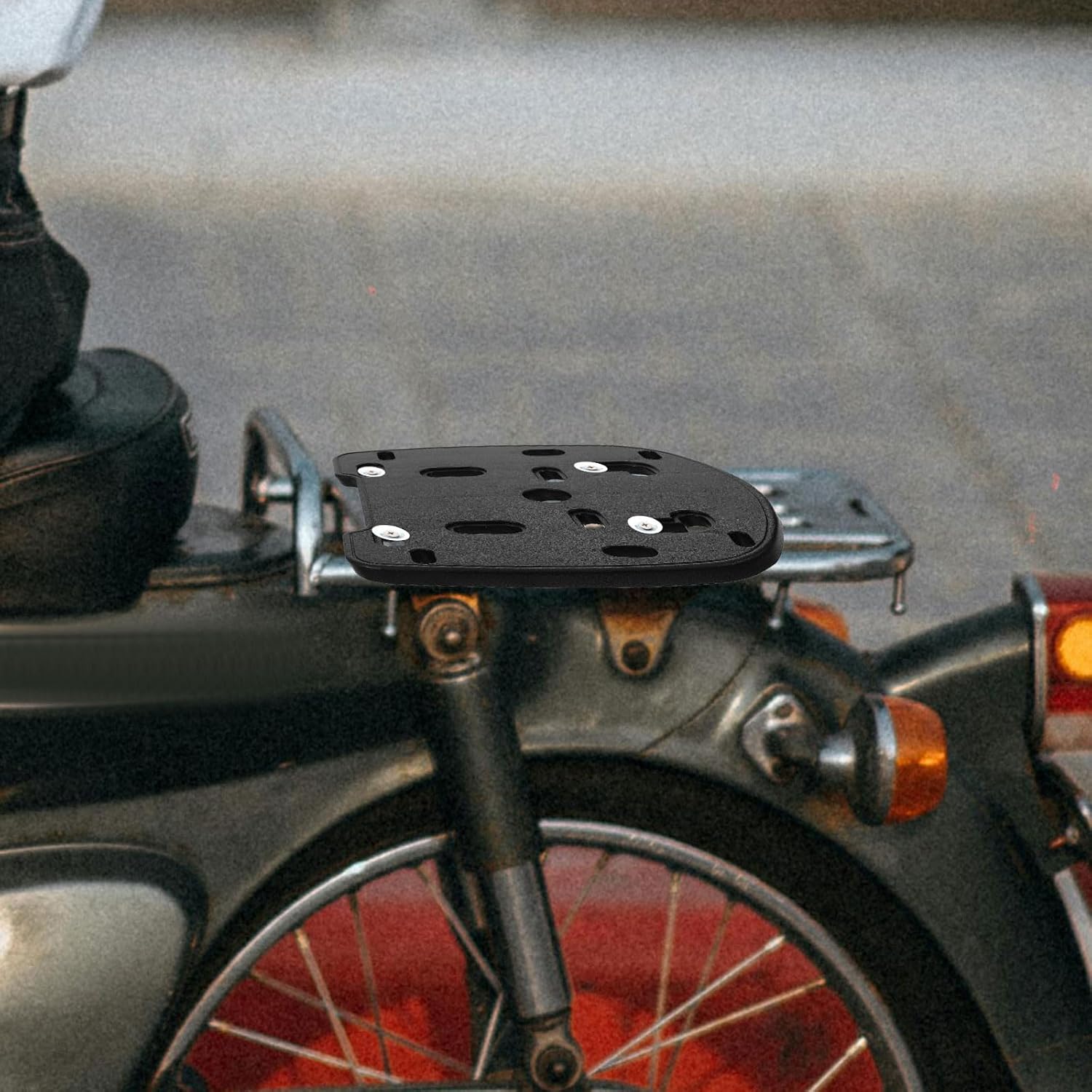 UPKOCH Universal Motorcycle Rear Luggage Rack Mounting Plate with Screws Pp and Iron Material Easy Installation for Motorcycle Rear Box for DIY Installation