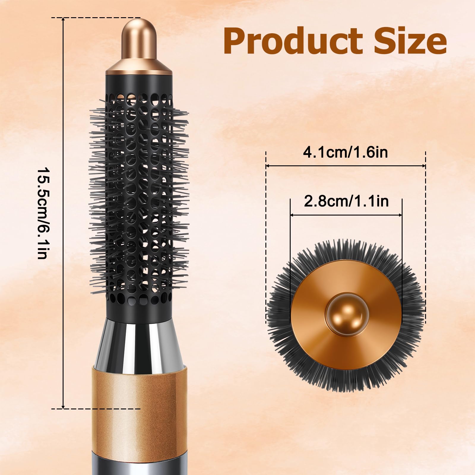 Spazzola Volumizzante Piccola Rotonda da 20mm e Adattatore per Asciugacapelli Dyson Supersonic HD01, HD02, HD03, HD04, HD07, HD08, HD15, per Dyson Airwrap HS01, HS05